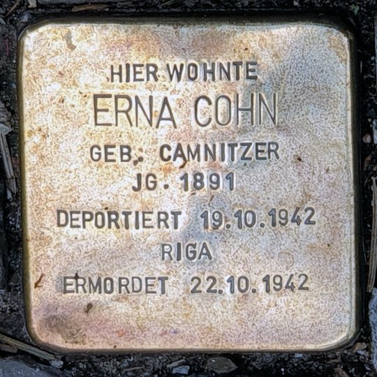 Stolperstein dedicated to Erna Cohn