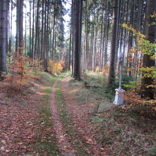 Kříž u lesní cesty mezi Branišovem a Křemešníkem