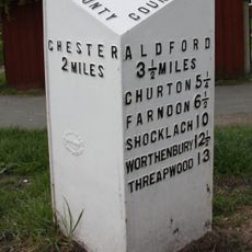 Milepost, Broughton Heath; by No 84 & 86