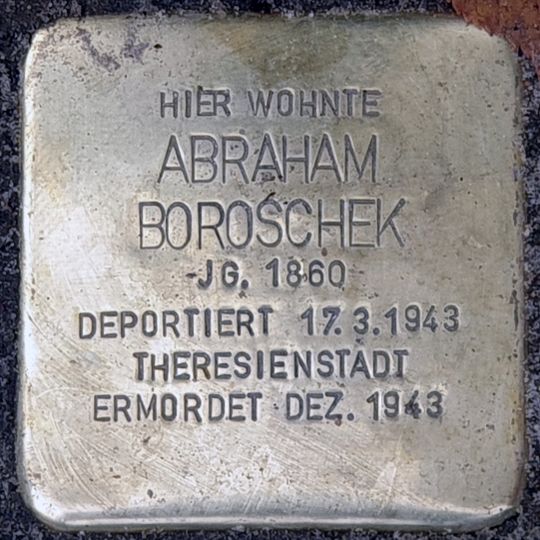 Stolperstein en memoria de Abraham Boroschek