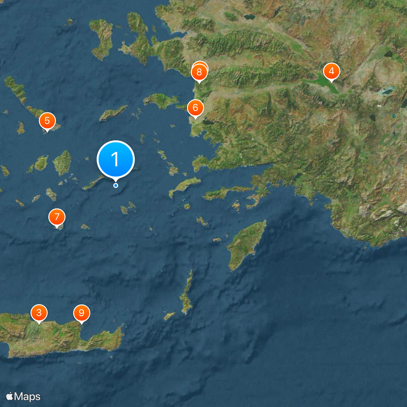 Region Wyspy Egejskie Południowe Mapa