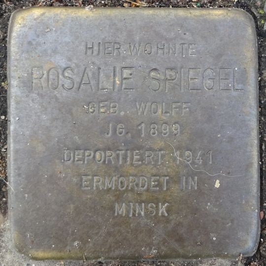 Stolperstein dedicated to Rosalie Spiegel