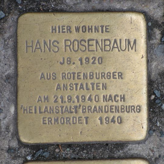 Stolperstein en memoria de Hans Rosenbaum