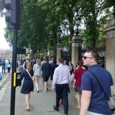 Buckingham Palace Gates, Railings, Piers And Gate Piers With Lamps Fronting Buckingham Gate And As Entrance To Ambassadors' Cour