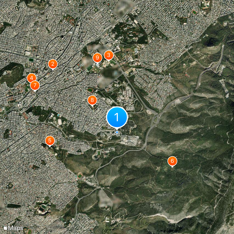 Universidad de Atenas Mapa