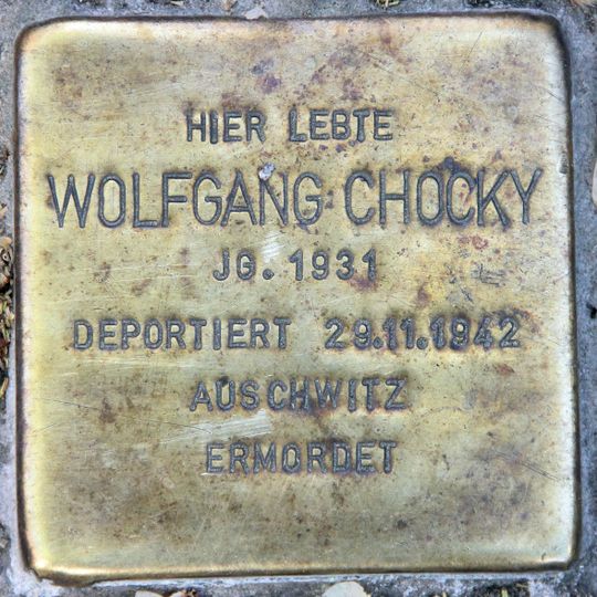 Stolperstein dedicated to Wolfgang Chocky
