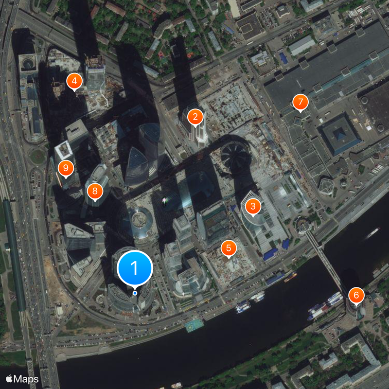 Centro Internacional de Negocios de Moscú Mapa