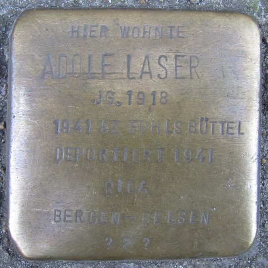 Stolperstein en memoria de Adolf Laser