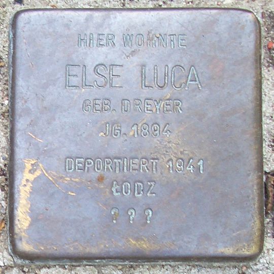 Stolperstein dedicated to Else Luca