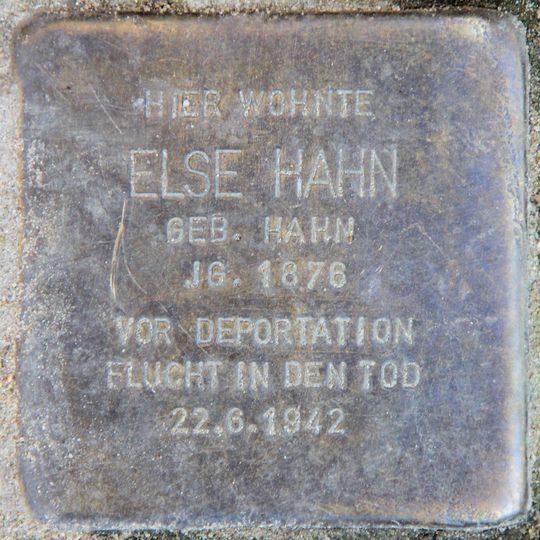 Stolperstein für Else Hahn