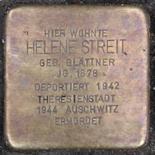 Stolperstein dedicated to Helene Streit