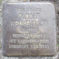 Stolperstein dedicated to Rudolf Krukenbaum
