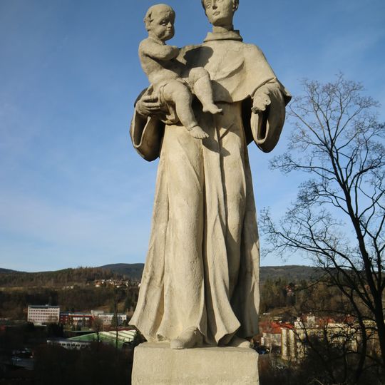 Statue of Saint Anthony of Padua on the Cloak Bridge in Český Krumlov