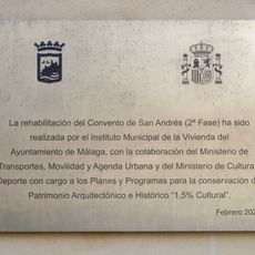 Placa a la Rehabilitación del Convento de San Andrés