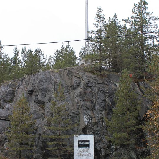 Памятное место, где в апреле 1918 г. находился рубеж обороны города и были остановлены белофинские войска