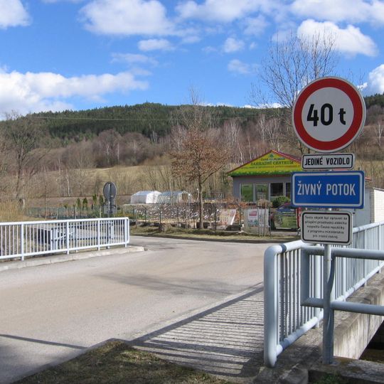 Most Mlýnské ulice přes Živný potok v Prachaticích