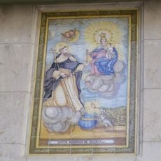 Ceramic panel of Our Lady of the Rosary and Saint Dominic