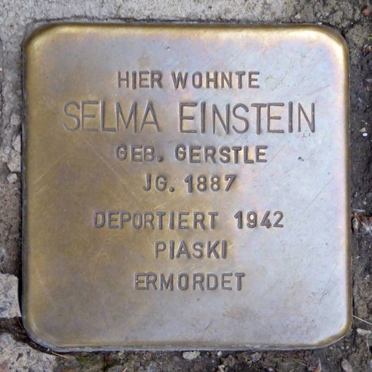 Stolperstein dedicated to Selma Einstein née Gerstle