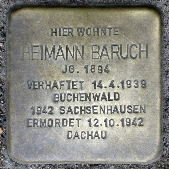 Stolperstein en memoria de Heimann Baruch