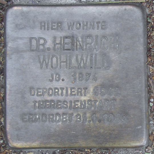 Stolperstein für Dr. Heinrich Wohlwill