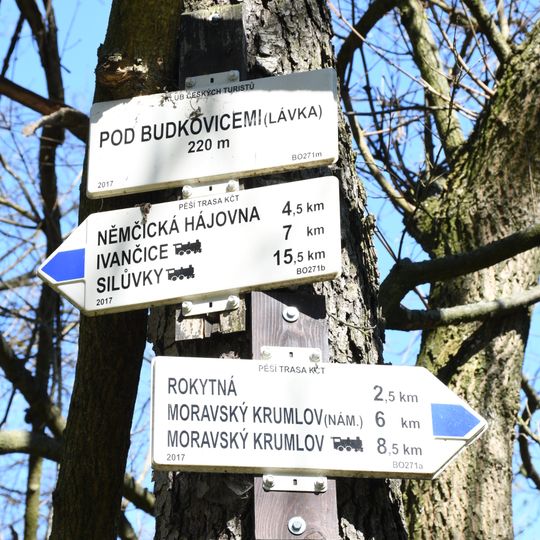 Rozcestník Pod Budkovicemi - lávka