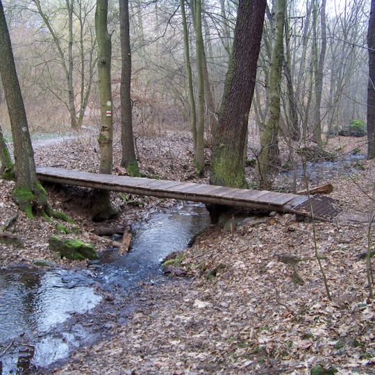 Turistická lávka přes Všenorský potok u Černolic