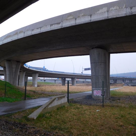 Most na rampě D v MÚK Zbraslav