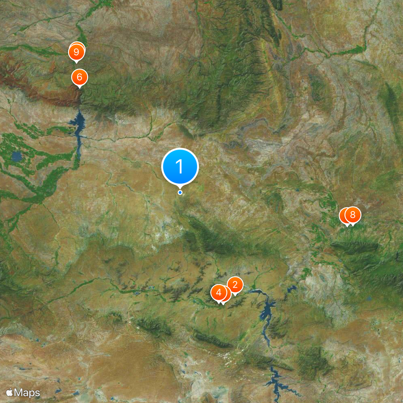 Indicatif régional 307 Carte