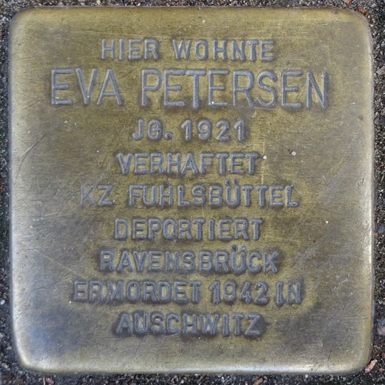 Stolperstein dedicated to Eva Petersen