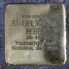 Stolperstein dedicated to Samuel Kahane Hebel