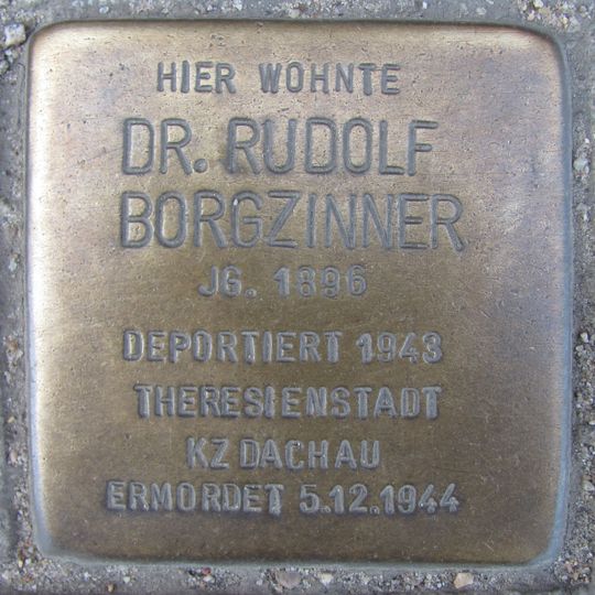 Stolperstein dedicated to Rudolf Borgzinner