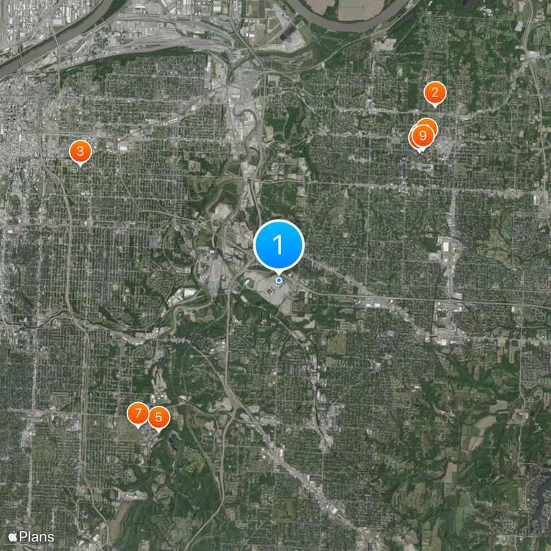 Kauffman Stadium Mapa