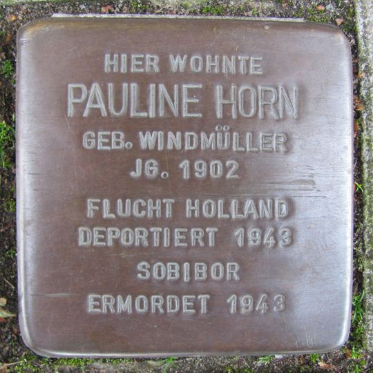 Stolperstein dedicated to Pauline Horn