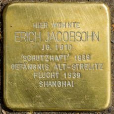 Stolperstein dedicated to Erich Jacobsohn