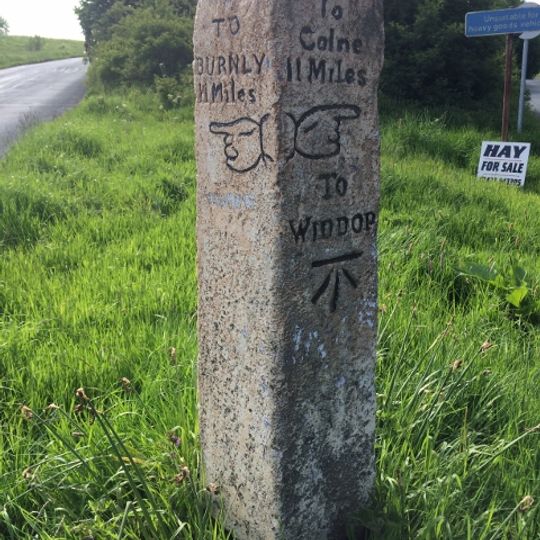 Guide Post In Fork Of Road Between Burnley Road And Widdop Road