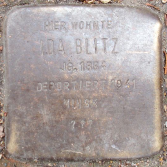 Stolperstein dedicated to Ida Blitz