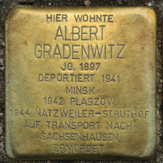 Stolperstein dedicated to Albert Gradenwitz