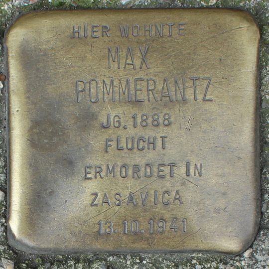 Stolperstein dedicated to Max Pommerantz