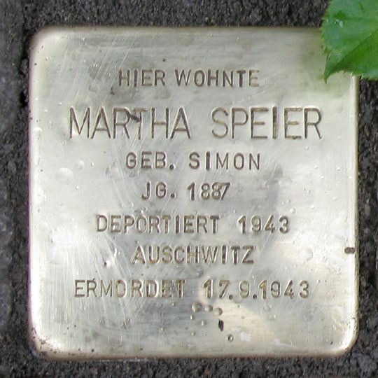 Stolperstein en memoria de Martha Speier