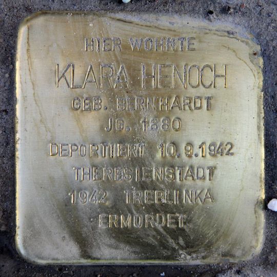 Stolperstein dedicated to Klara Henoch