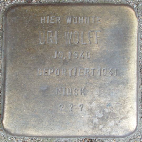 Stolperstein dedicated to Uri Wolff