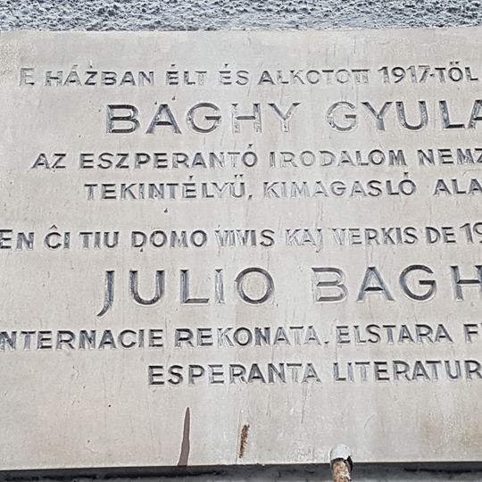 Memorial to Julio Baghy in Budapest