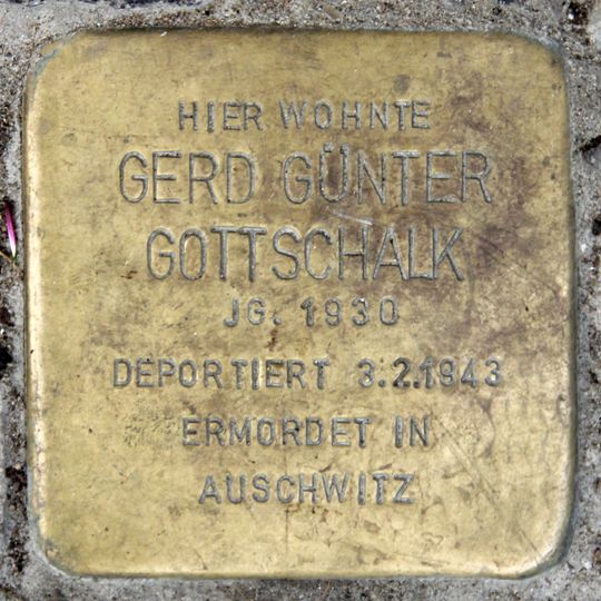 Stolperstein dedicated to Gerd Günter Gottschalk