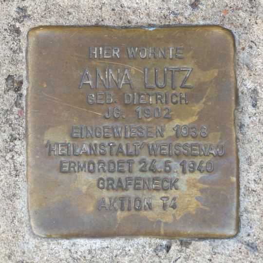Stolperstein en memoria de Anna Lutz