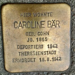 Stolperstein dedicated to Caroline Bär