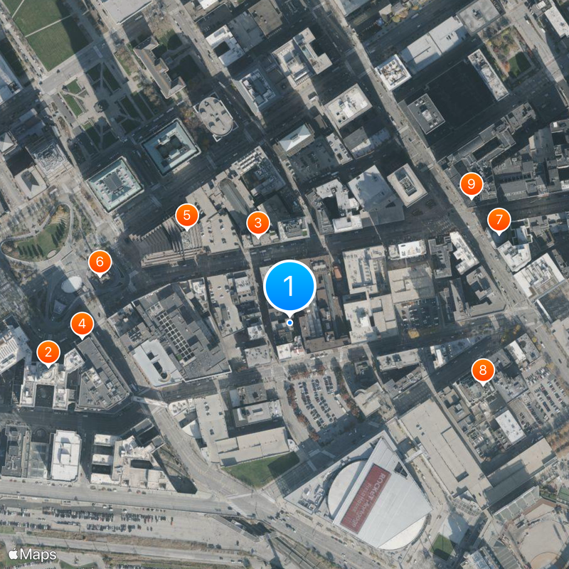 Centro de Cleveland Mapa