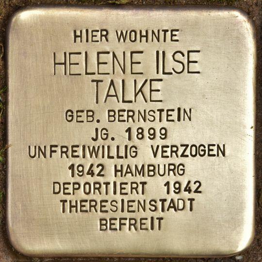 Stolperstein dedicated to Helene Ilse Talke