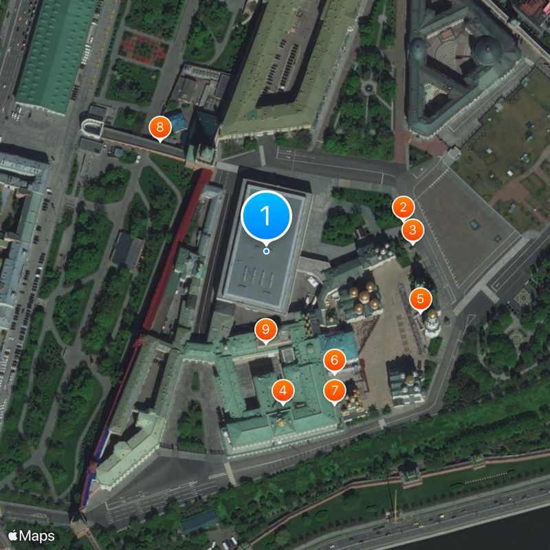 Palais d'État du Kremlin Carte