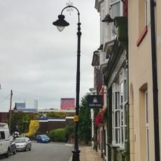 Lamp Column In Pavement Outside The Eldon Arms (Eldon Arms Not Included)