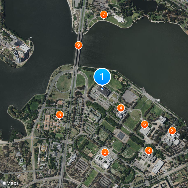 Biblioteca Nacional da Austrália Mapa